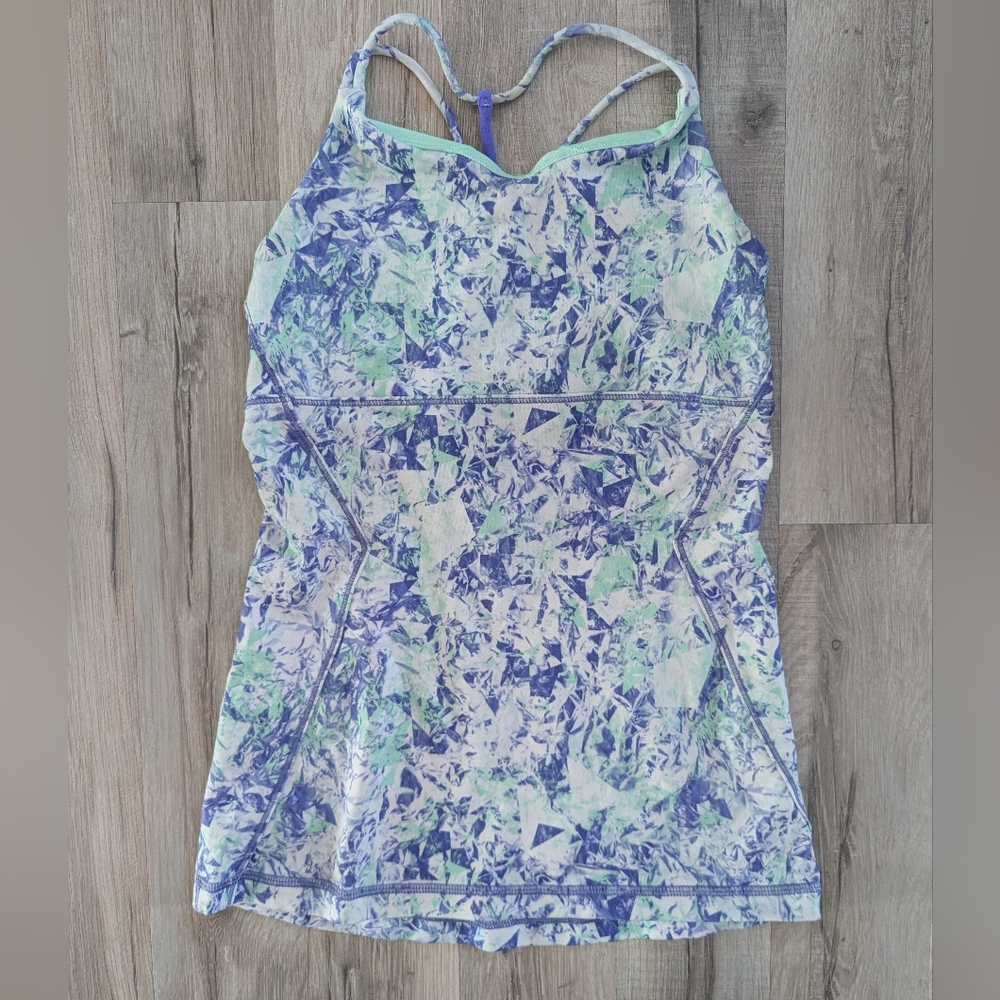 Ivivva Purple and Green Patterned Tank Top, 12Y (V3)